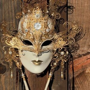 Carnival Venetian mask. Made in Italy. In Venice. There is a manufacturer's stam